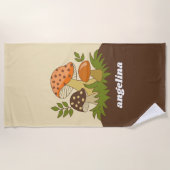 Merry Mushroom met aangepaste naam Strandlaken (Voorkant)