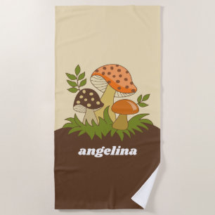 Merry Mushroom met aangepaste naam Strandlaken
