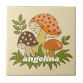 Merry Mushroom met aangepaste naam Tegeltje (Voorkant)