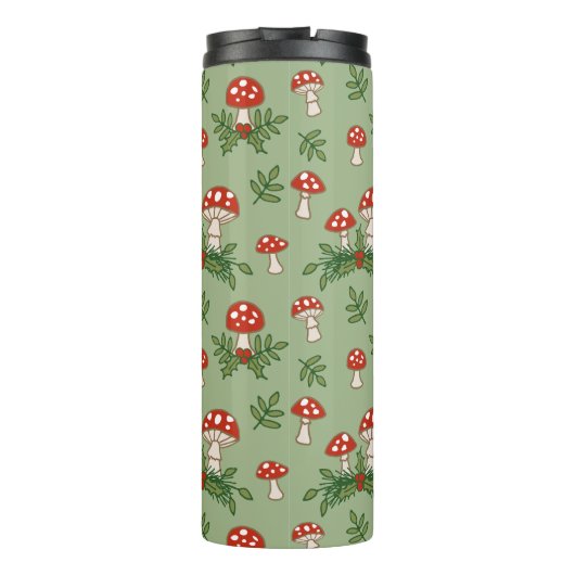 Merry Mushrooms on Celadon Thermosbeker (Achterkant)