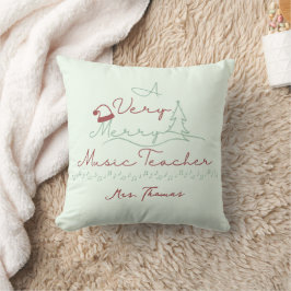 Merry Music Teacher Gepersonaliseerde Groene Kerst Kussen