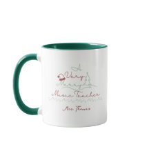 Merry Music Teacher Gepersonaliseerde Groene Kerst