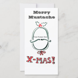 Merry Mustache-fotokaart Feestdagenkaart