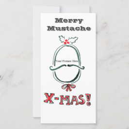 Merry Mustache-fotokaart Feestdagenkaart