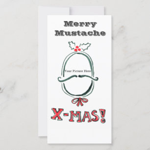 Merry Mustache-fotokaart Feestdagenkaart