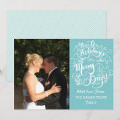 Merry n Bright Feestdagen Modern Foto Kerstmis Feestdagenkaart (Voorkant / Achterkant)