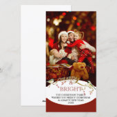 Merry n Bright Feestdagen Modern Foto Kerstmis Feestdagenkaart (Voorkant / Achterkant)