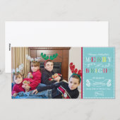 Merry n Bright Feestdagen Modern Foto Kerstmis Feestdagenkaart (Voorkant / Achterkant)