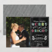 Merry n Bright Feestdagen Modern Foto Kerstmis Feestdagenkaart (Voorkant / Achterkant)