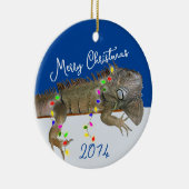 Merry n Bright Pet Iguana Kerstmis Keramisch Ornament (Rechts)