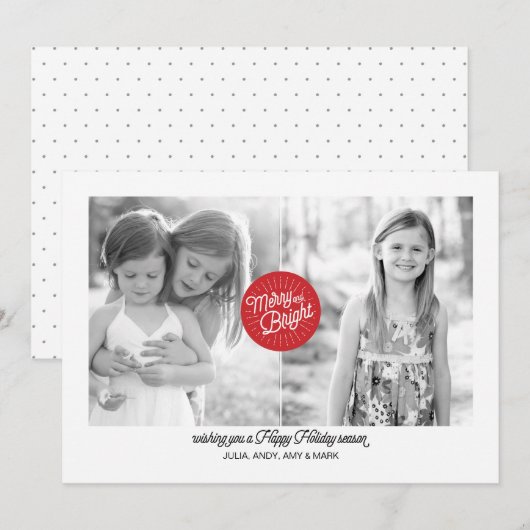 Merry n BrightStor 2 Photo Holiday Kaart (Voorkant / Achterkant)