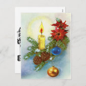  "MERRY 'N WARM" KAARS VERLICHT KERSTBOOM FEESTDAGENKAART (Voorkant / Achterkant)