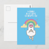 Merry Namaste Christmas Aqua Briefkaart (Voorkant / Achterkant)