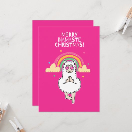 Merry Namaste Christmas Kaart (Voorkant / Achterkant in situ)