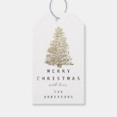 Merry Name Holiday Kerstmis Champaigne Gold Cadeaulabel (Voorkant)