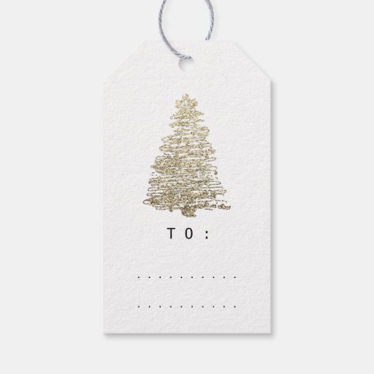 Merry Name Holiday Kerstmis Champaigne Gold Cadeaulabel (Achterkant)