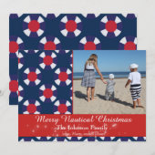 Merry Nautical Kerstmis Feestdagenkaart (Voorkant / Achterkant)