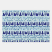 Merry Navy Interreligieuze Alles bijvoegen Kindern Inpakpapier Vel (Voorkant)