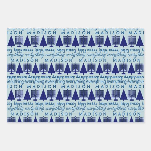 Merry Navy Interreligieuze Alles bijvoegen Kindern Inpakpapier Vel (Voorkant)