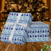 Merry Navy Interreligieuze Childs Naam Chrismukkah Cadeaupapier