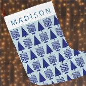 Merry Navy Interreligieuze Chrismukkah Cute Childs Grote Kerstsok