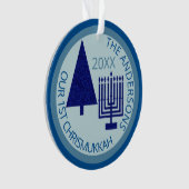 Merry Navy Interreligieuze Chrismukkah Foto Keepom Ornament (voorkant)