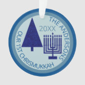 Merry Navy Interreligieuze Chrismukkah Foto Keepom Ornament (voorkant)