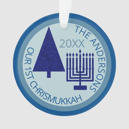 Merry Navy Interreligieuze Chrismukkah Foto Keepom Ornament (voorkant)