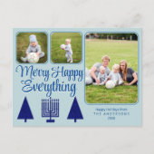 Merry Navy Interreligieuze Familie Kinder 3 Foto H Briefkaart (Voorkant)