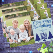 Merry Navy Interreligieuze Tree Menorah Cute 3 Fot Feestdagenkaart