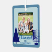 Merry Navy Interreligy Chrismukkah Double Sided Metalen Ornament (Voorkant links)