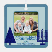 Merry Navy Interreligy Chrismukkah Double Sided Metalen Ornament (Voorkant)