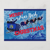 Merry New York vlag kerstbriefkaart Feestdagenkaart (Voorkant)