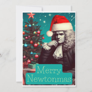 Merry Newtonmas Sir Isaac Newton Feestdagenkaart