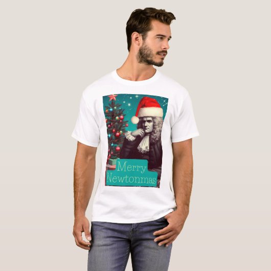 Merry Newtonmas Sir Isaac Newton T-shirt (Voorkant volledig)