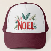 Merry Noel Holiday Holly Mistletoe Trucker Pet (Voorkant)