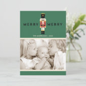 Merry Nutcracker Kerstvakantie Kaart (Staand voorkant)
