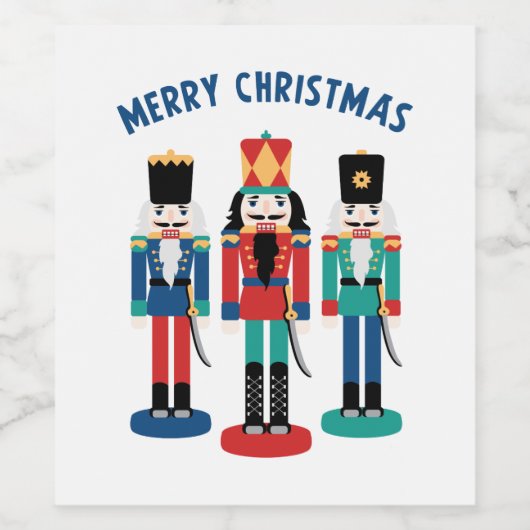 Merry Nutcrackers Wijn Etiket (Enkel label)