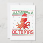 Merry Octomas Funny Ugly KerstSweater Octopus Bedankkaart (Voorkant)