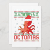 Merry Octomas Funny Ugly KerstSweater Octopus Bedankkaart (Voorkant / Achterkant)
