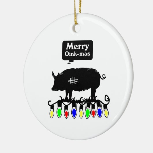 Merry Oink-Mas Keramisch Ornament (Links)