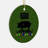 Merry Oink Mas Keramisch Ornament (Rechts)