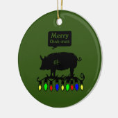 Merry Oink Mas Keramisch Ornament (Links)
