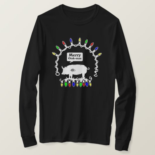 Merry Oink-Mas Rope Lights T-shirt (Design voorkant)