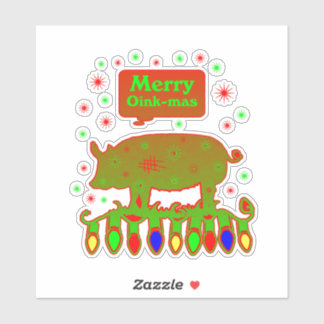 Merry oink mas sticker