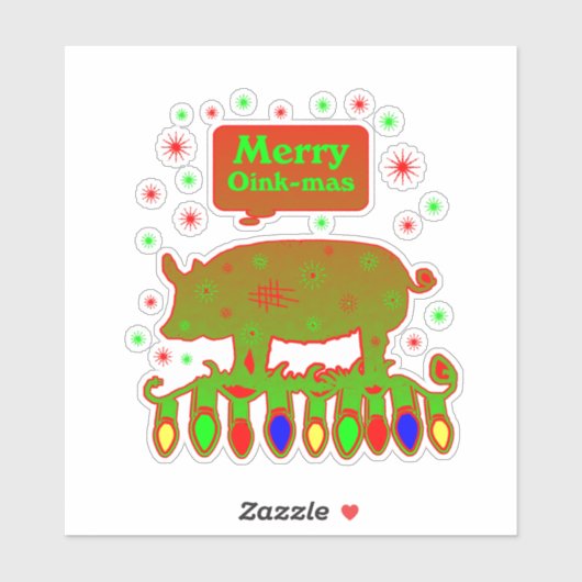 Merry oink mas sticker (Vel)
