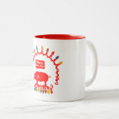 Merry Oink - Mass Tweekleurige Koffiemok (Voorkant rechts)