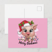 Merry Oinkmas Feestdagenkaart (Voorkant / Achterkant)