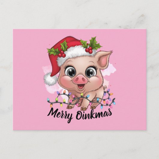 Merry Oinkmas Feestdagenkaart (Voorkant)