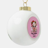 Merry Oinkmas Keramische Bal Ornament (Links)